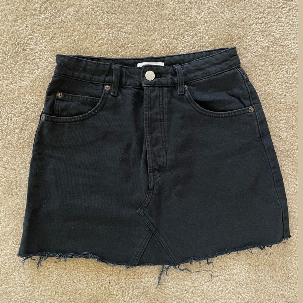 Black denim skirt